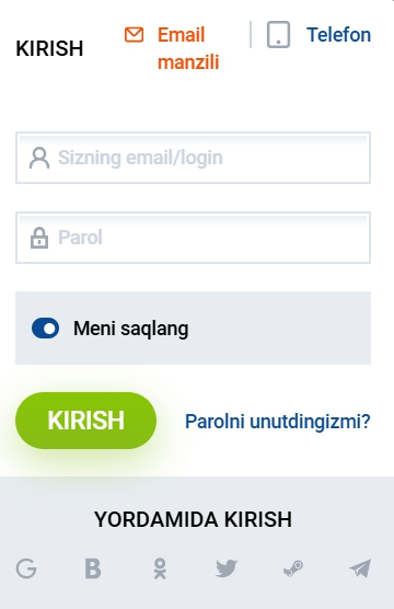 Shaxsiy hisobingizga kiring