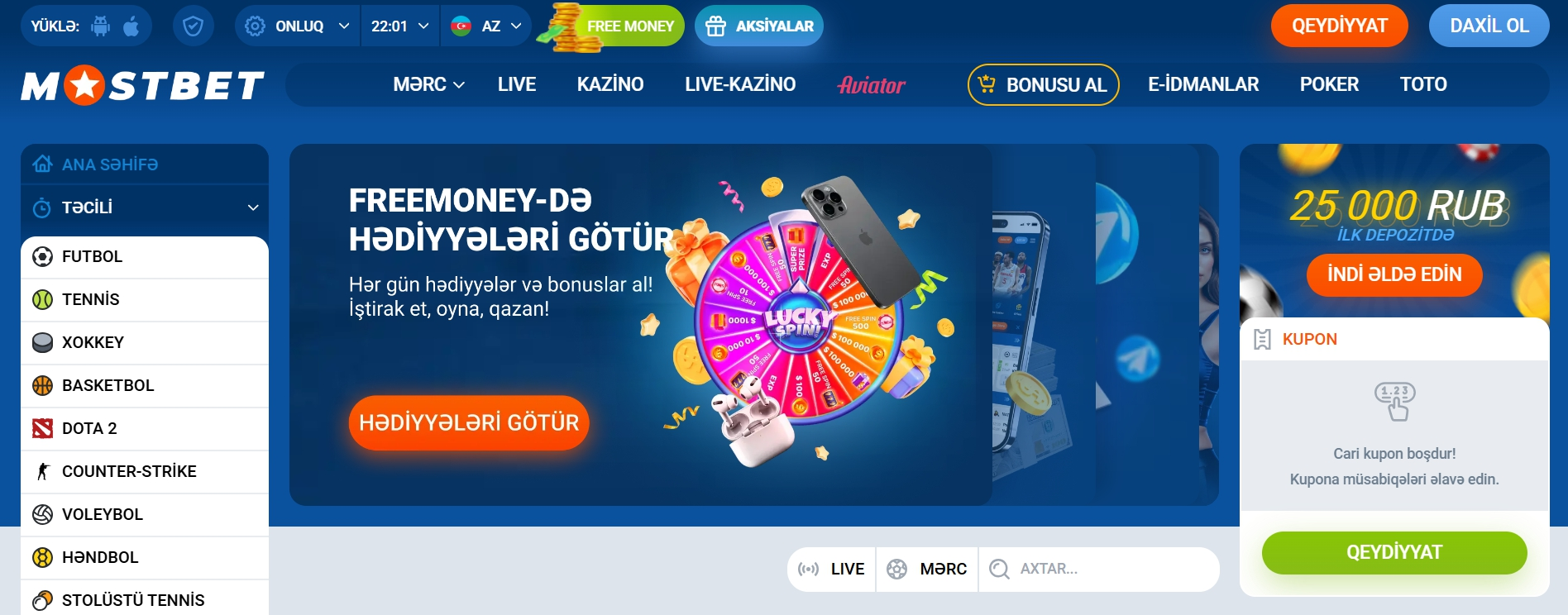 Mostbet az rəsmi saytı